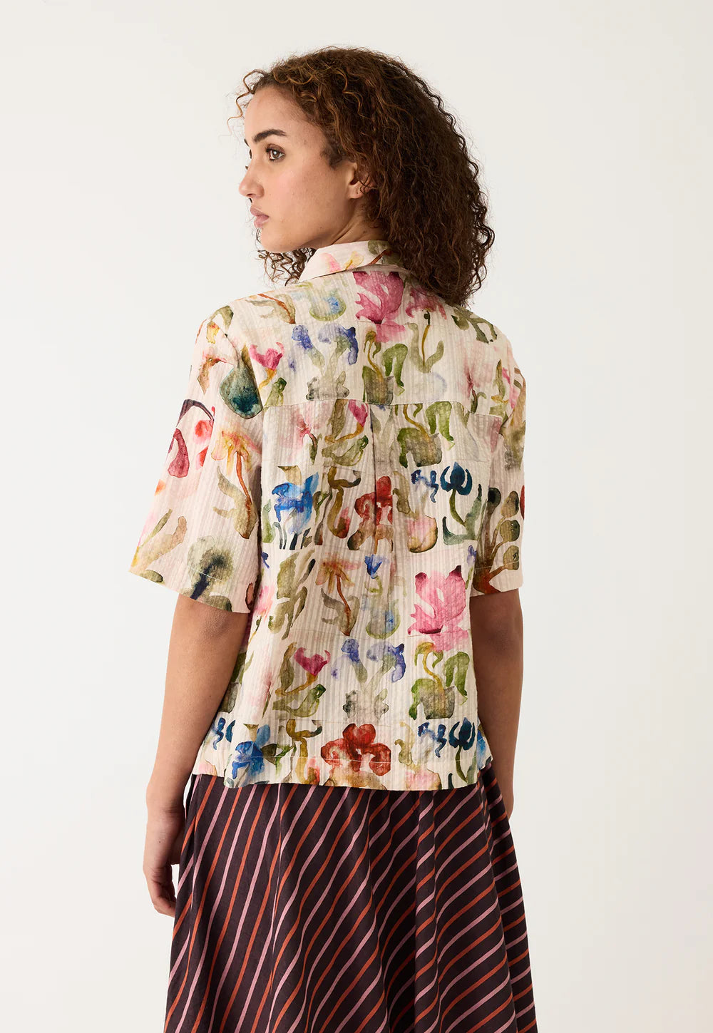 Nancybird Summer Shirt - Collage Watercolour