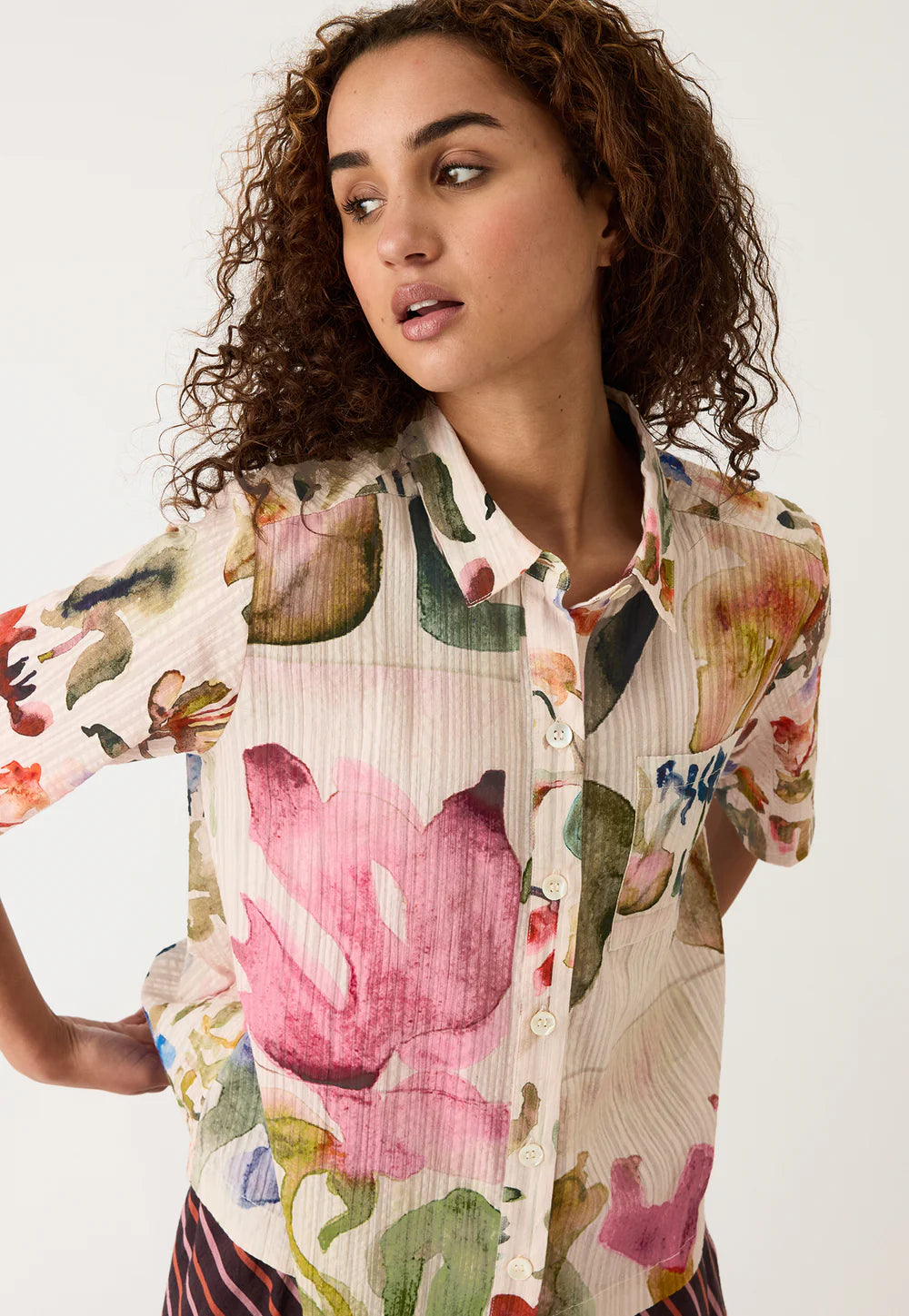 Nancybird Summer Shirt - Collage Watercolour
