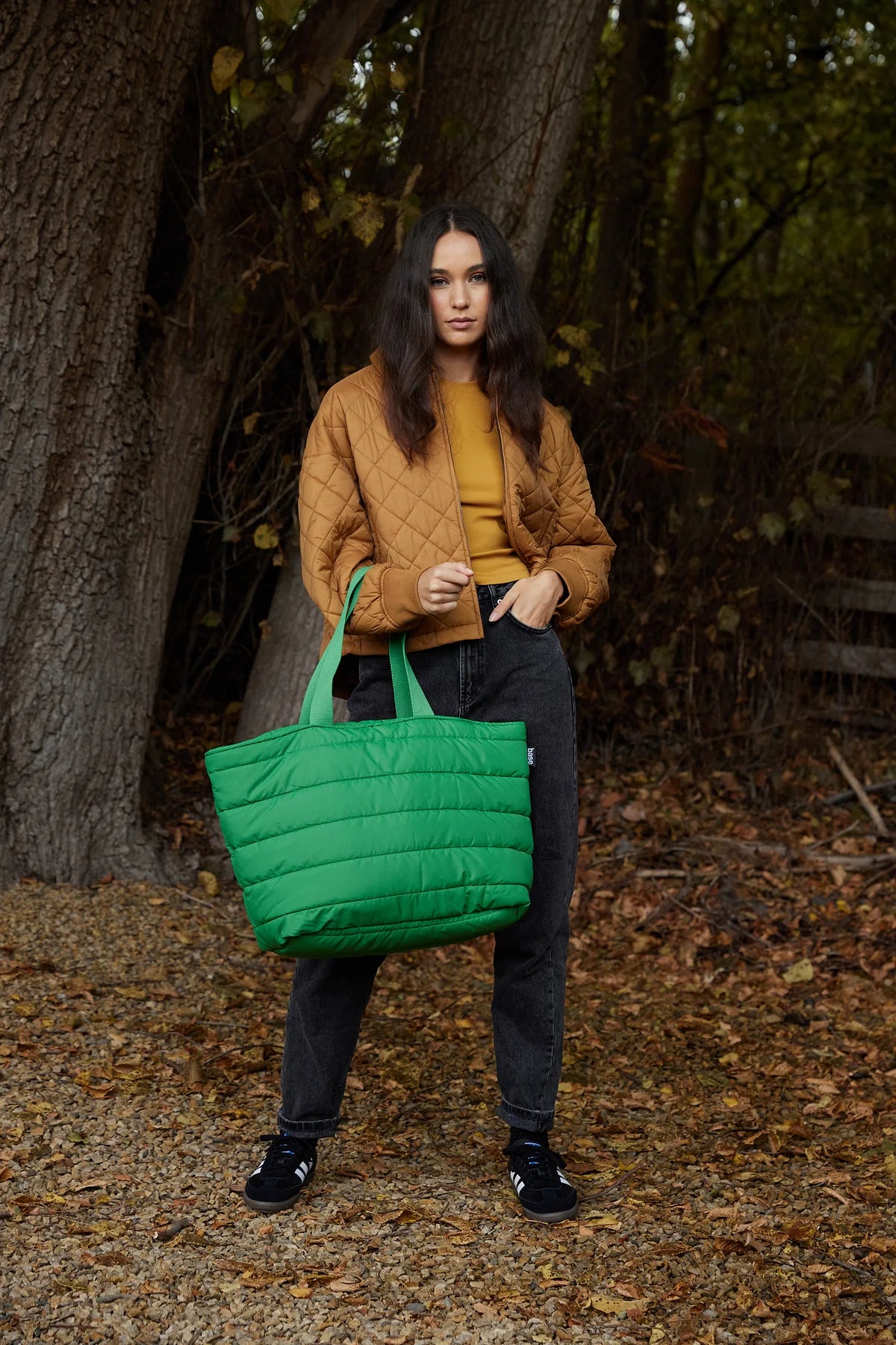 'Take It Base' Puffer Tote - Apple