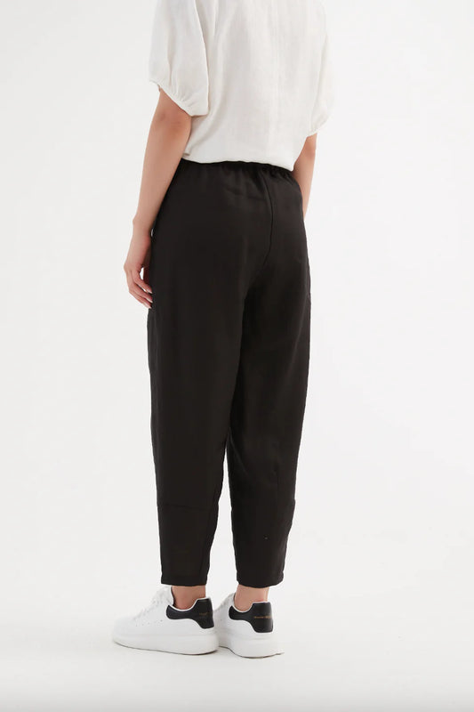 Tirelli Linen Jogger - Black