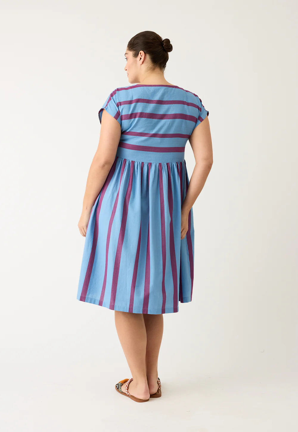 Nancybird Woven Tathra Dress - Raspberry Stripe