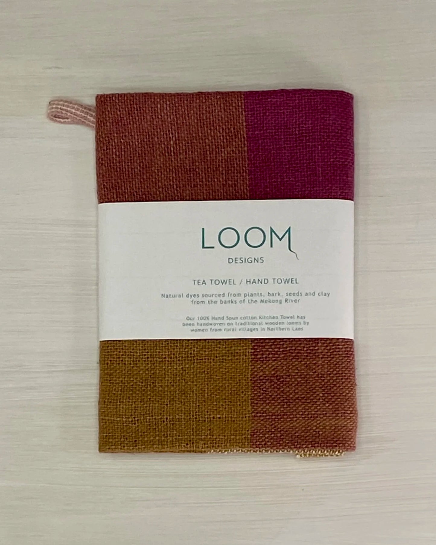 Loom Designs Plum & Mocha Tea Towel