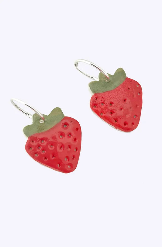 Togetherness Ceramic Strawberry Mini Hoops