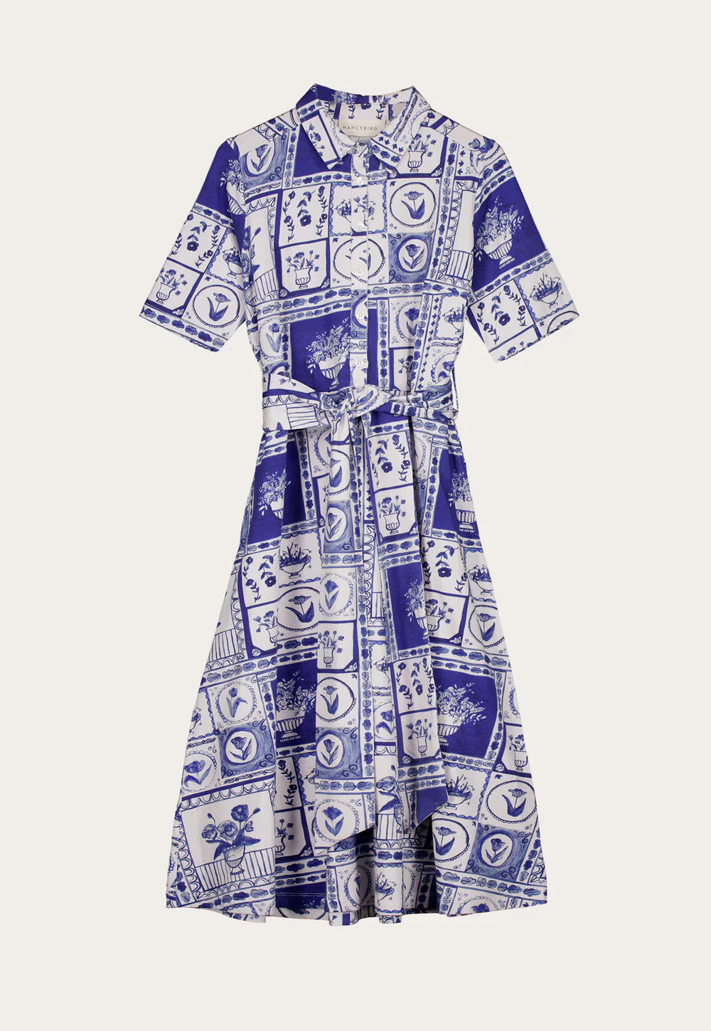 Nancybird Vera Short Sleve Dress - Lyon Tile