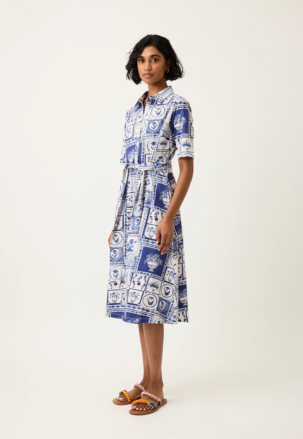 Nancybird Vera Short Sleve Dress - Lyon Tile