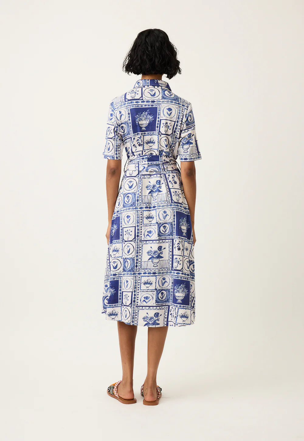Nancybird Vera Short Sleve Dress - Lyon Tile