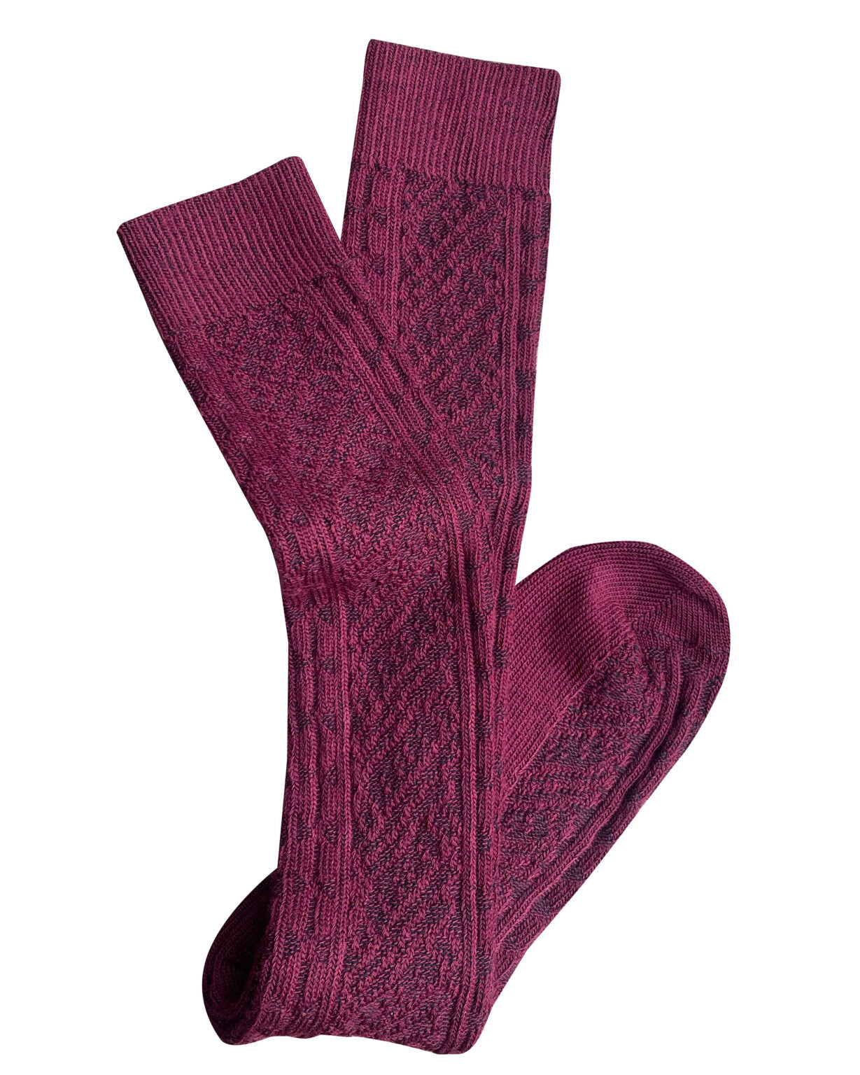 Tightology ‘Vintage' Long Merino Sock - Burgundy