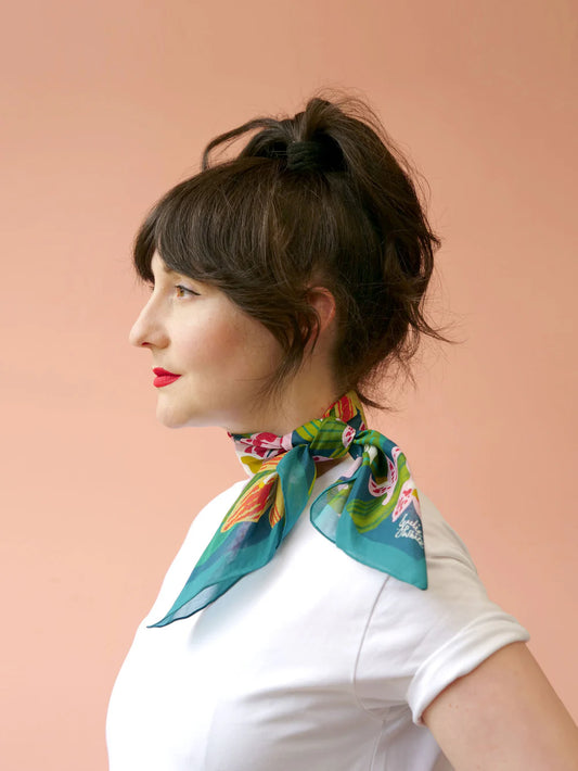 Julie White Silk Cotton Scarf- Wild Orchids