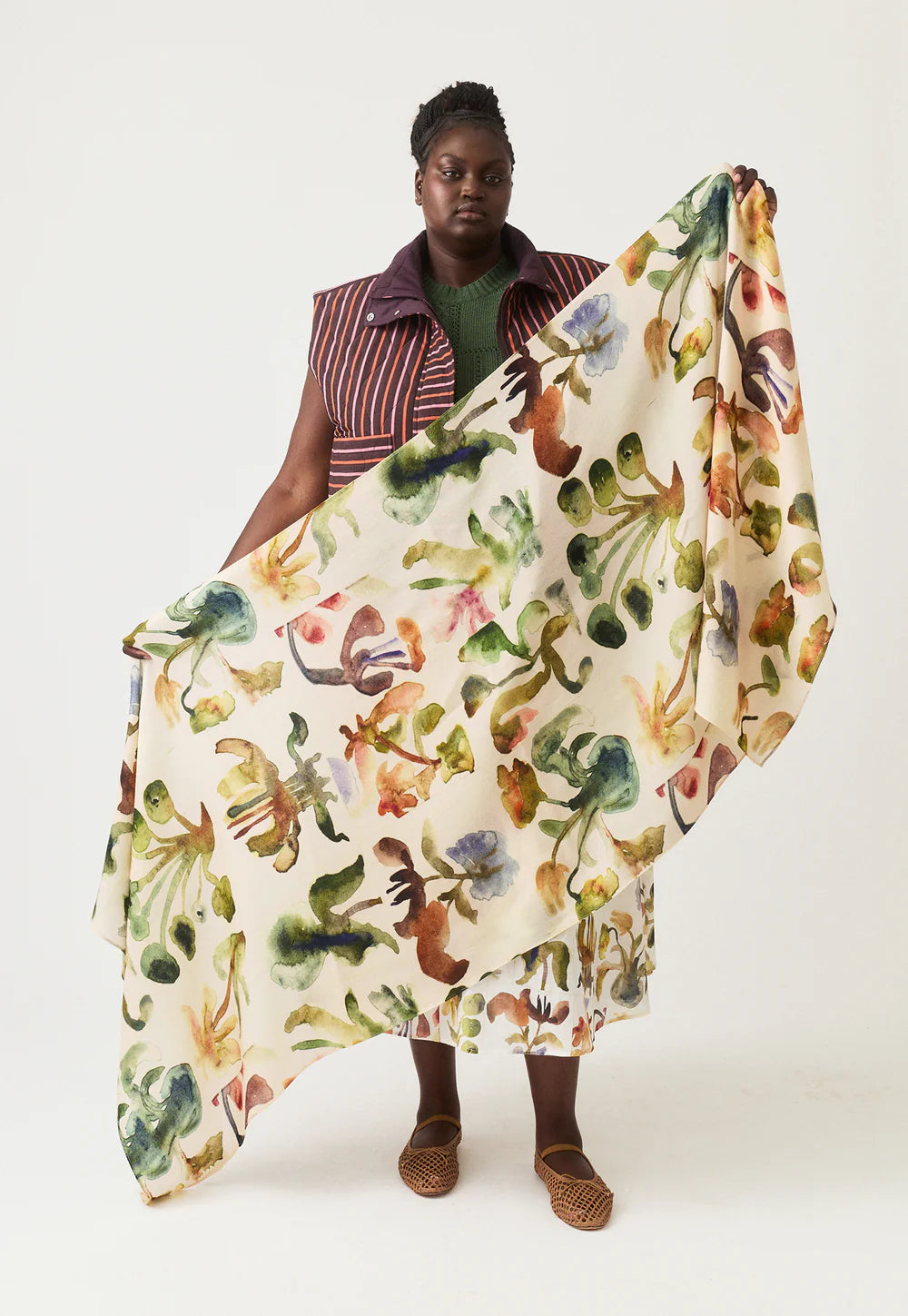 Nancybird Wool Scarf - Watercolour Collage