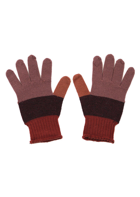 Uimi Gloves Colour Block Mulberry