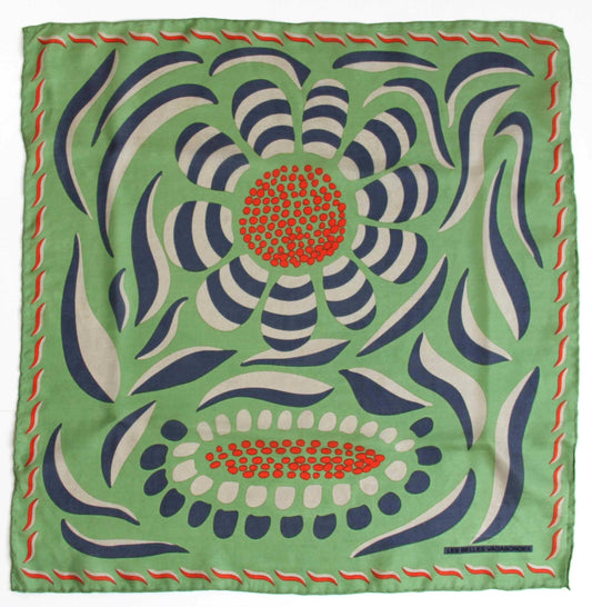Square Silk Scarf - Forget-me-not Khaki