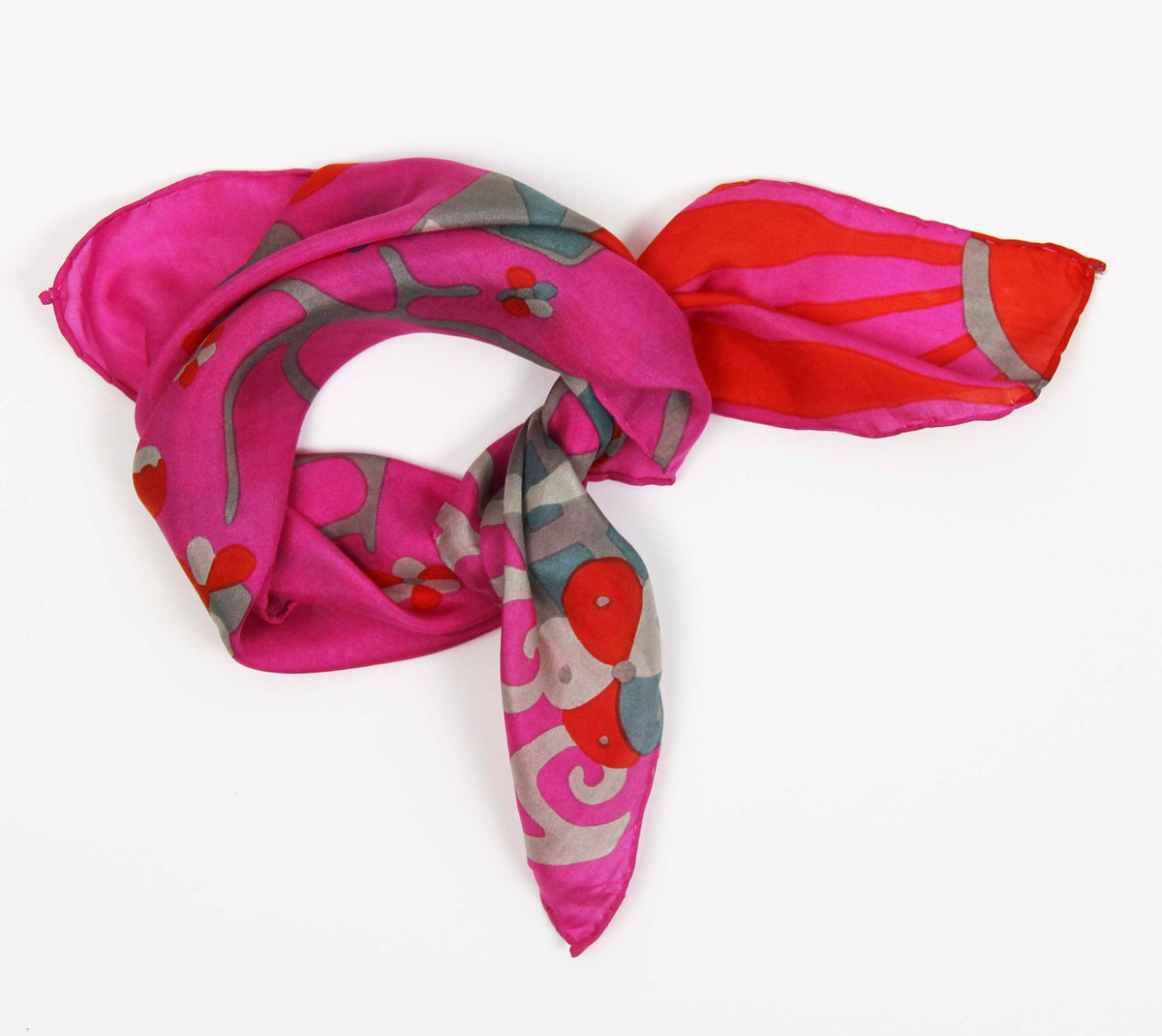 Square SIlk Scarf - Sakura Fuchsia