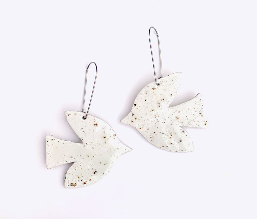 Togetherness Ceramic Dove Earrings