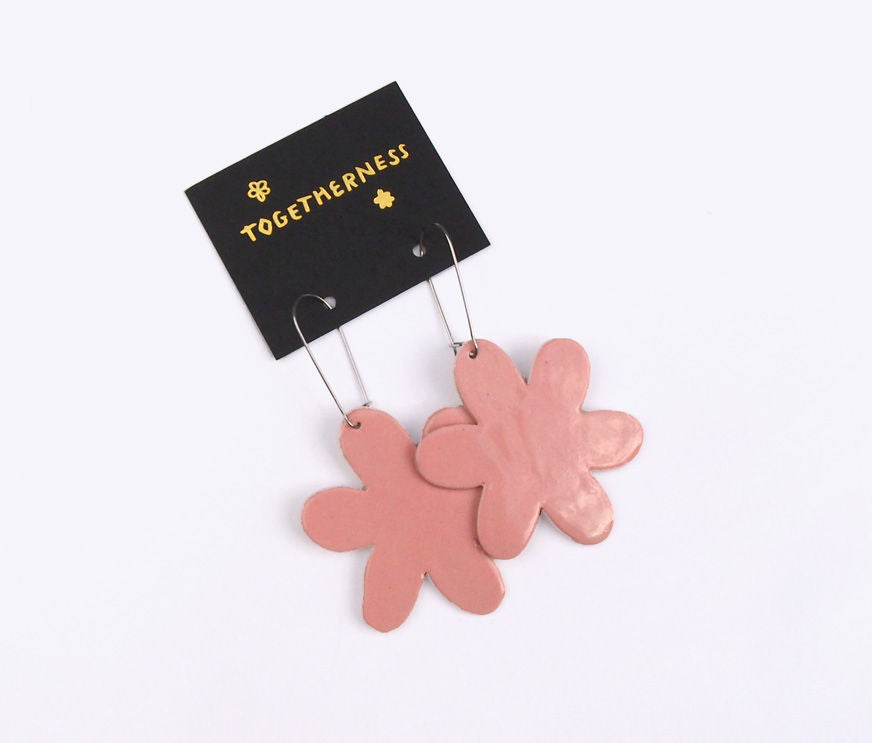 Togetherness Ceramic Pink Flowerburst Earrings
