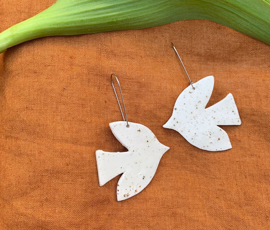 Togetherness Ceramic Dove Earrings