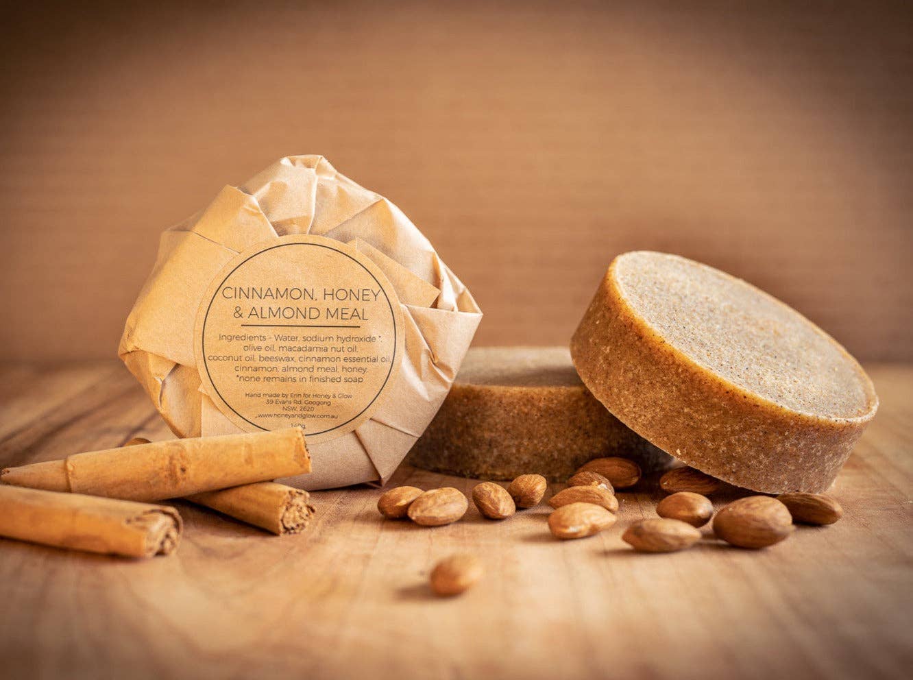 Honey & Glow - Cinnamon, Honey & Almond Meal Handmade Soap