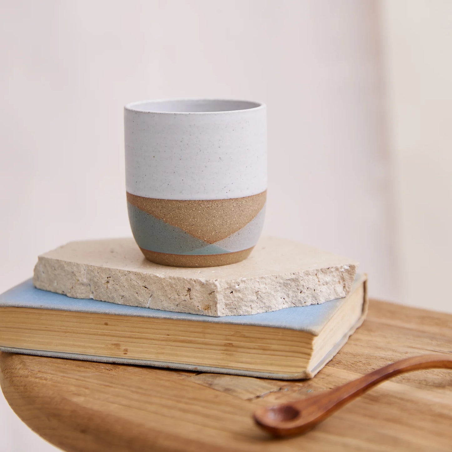 Tidal Handmade Ceramic Tumbler - Green and Grey