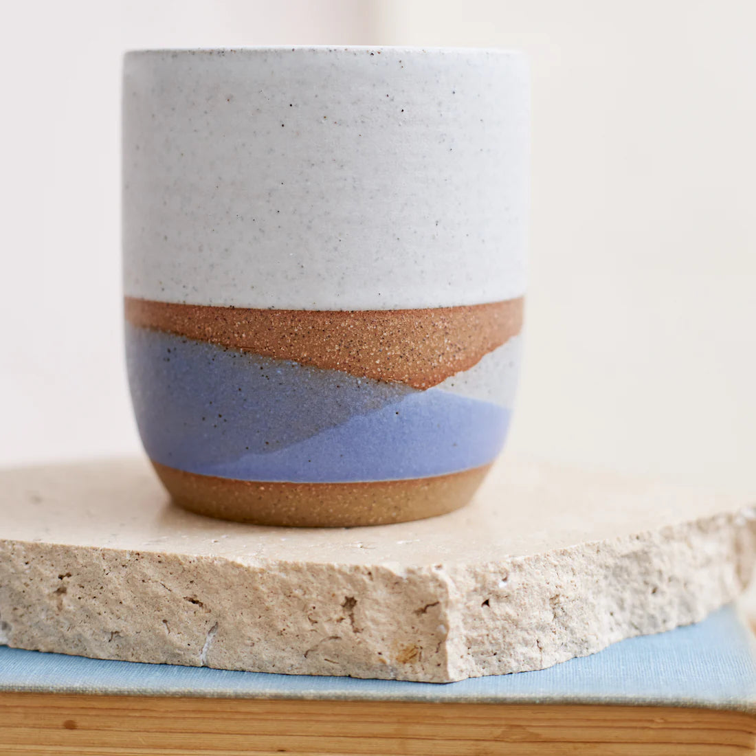 Tidal Handmade Ceramic Tumbler - Purple and Grey