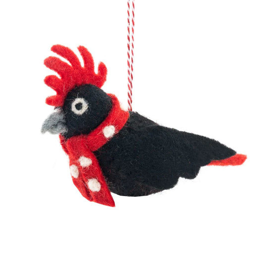 Felt Christmas Decoration - Black Cockatoo