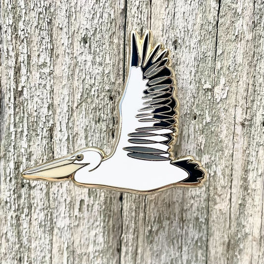 Bridget Farmer Pelican in flight - Enamel Pin