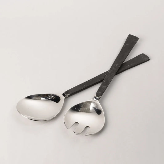 Salad Servers - Burnished Steel