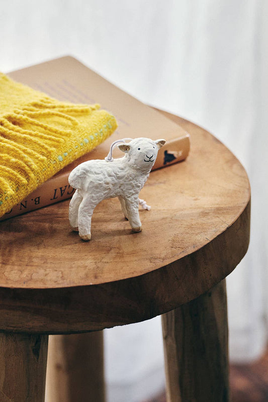 Paper Mache Sheep Ornament