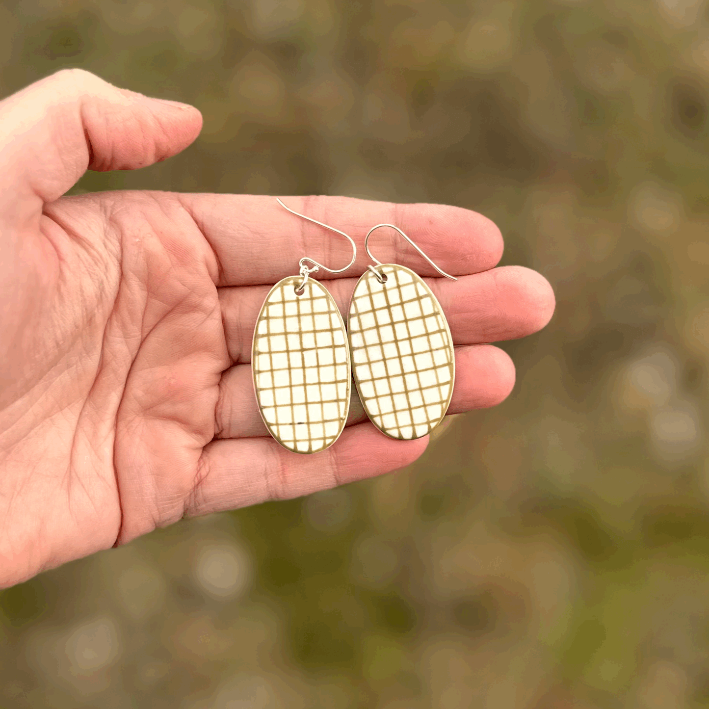 Cara Edwards Ceramic Cross Hatch Earring
