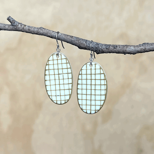 Cara Edwards Ceramic Cross Hatch Earring