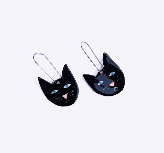 Togetherness Black Cat Earrings