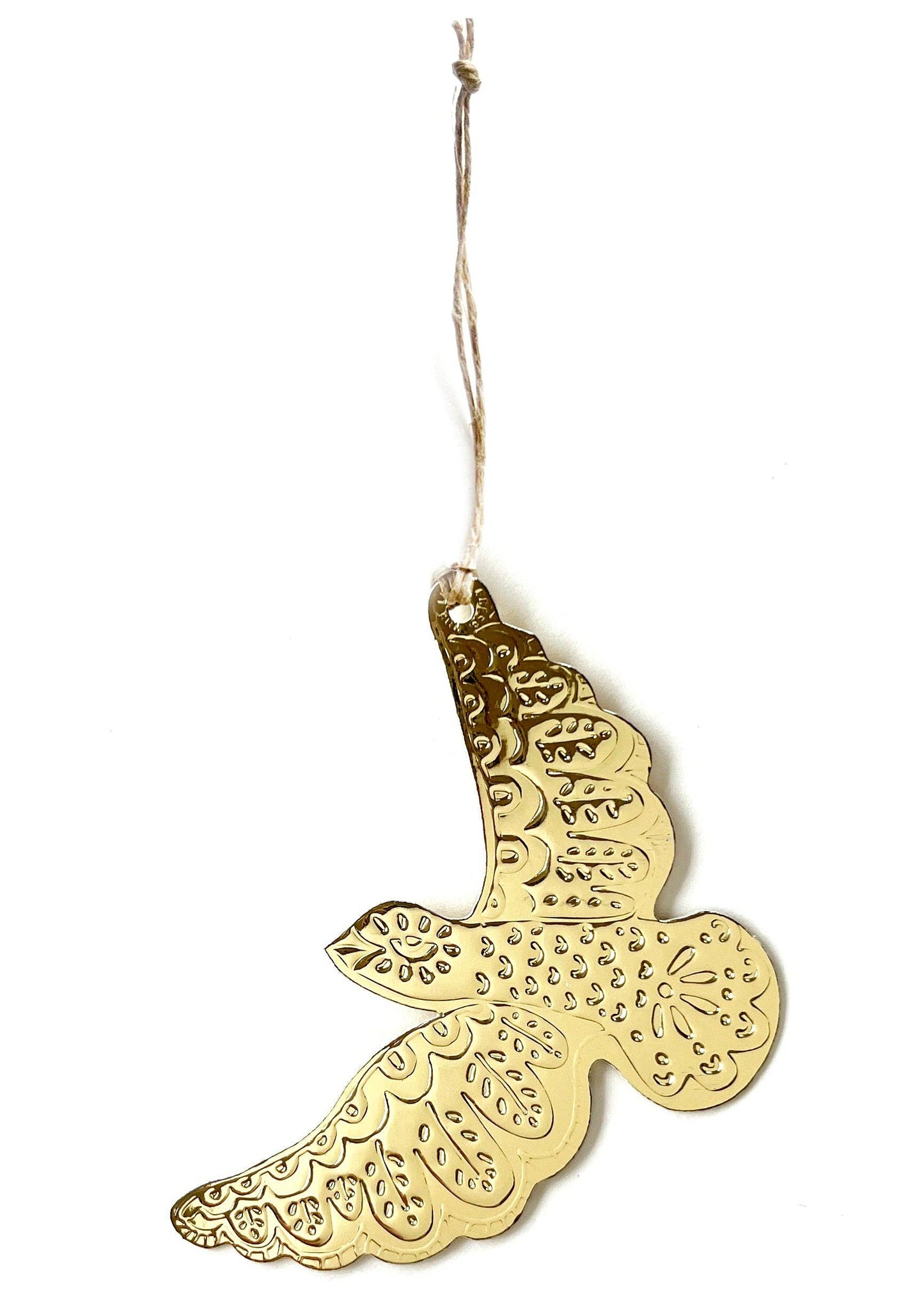 Dove Faux Tin Ornament - Gold