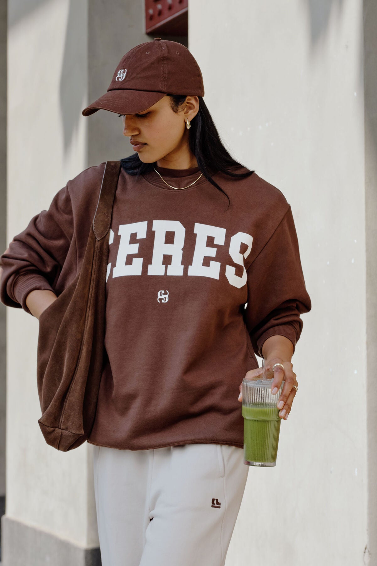 Ceres Life Isla Slouchy Crew - Chocolate