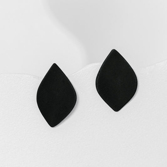 Chloe Shay Black Leaf Studs