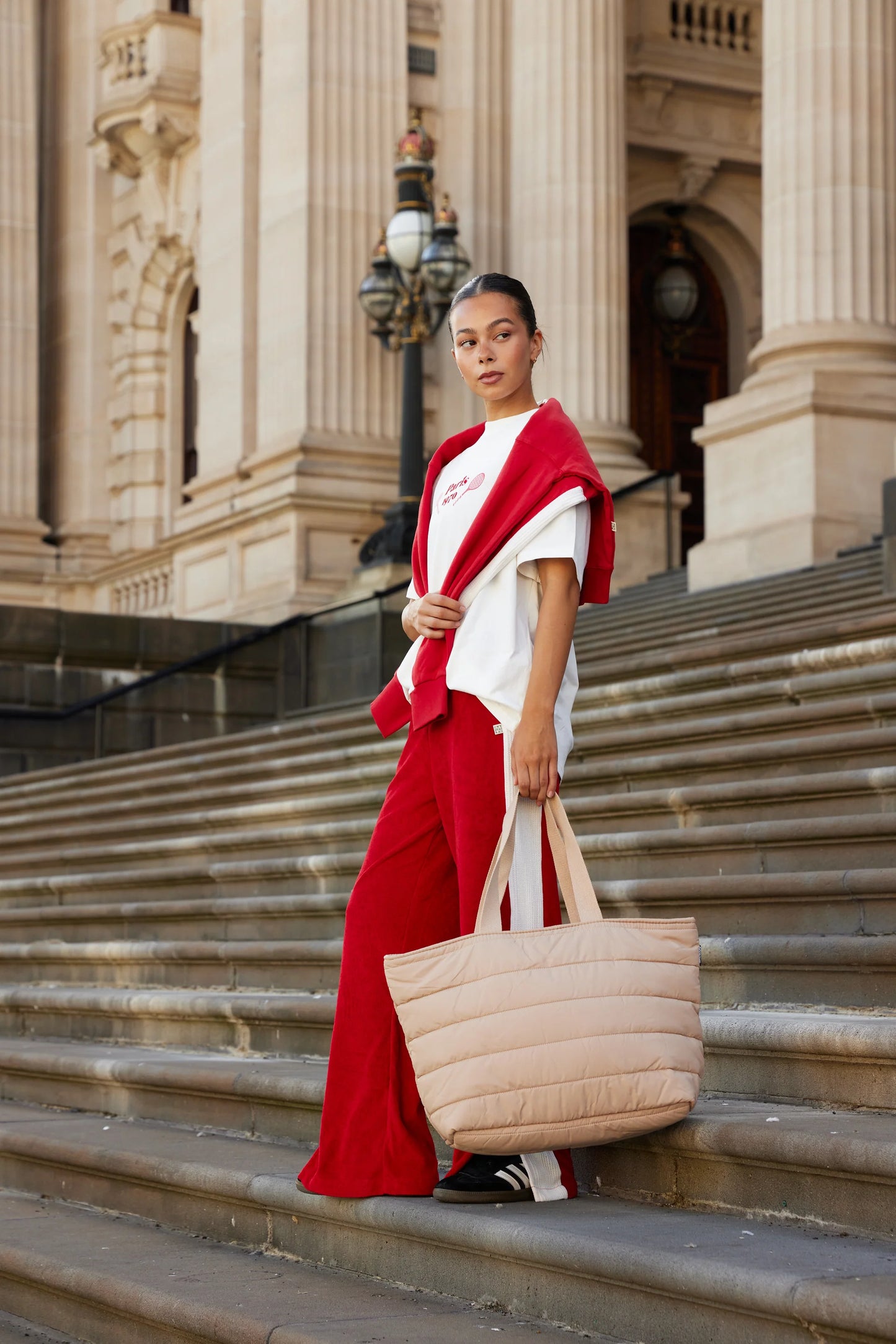 'Take It Base' Puffer Tote - Sand