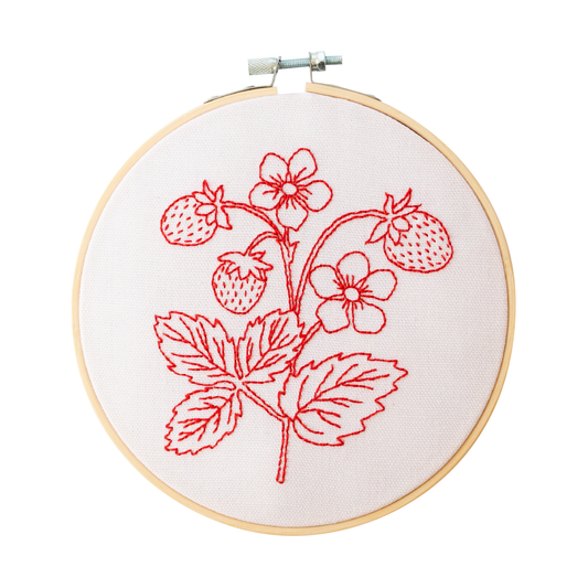 Strawberry Embroidery Hoop Kit