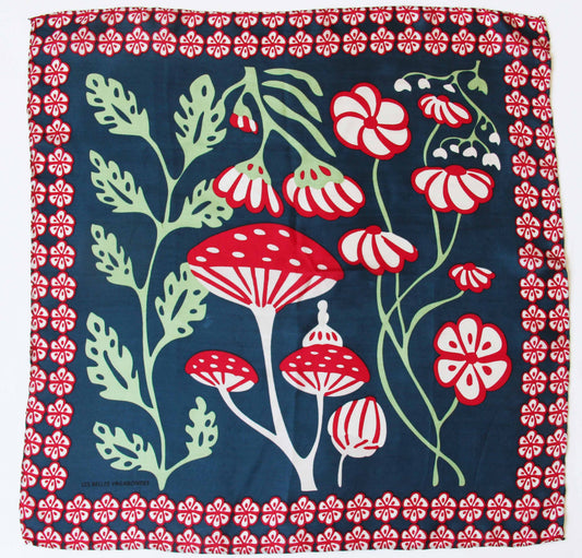 Silk Square Scarf - Alice Marine Navy