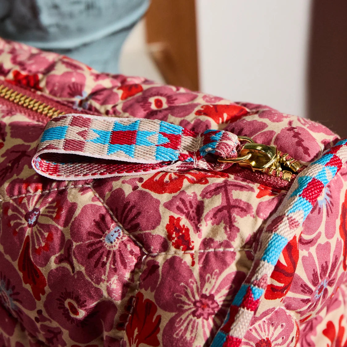 Sage and Clare Magnolia Makeup Bag - Poppy