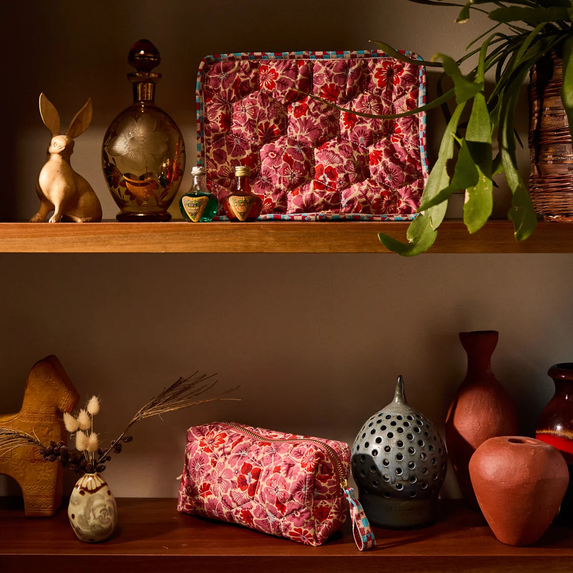 Sage and Clare Magnolia Travel Pouch - Poppy