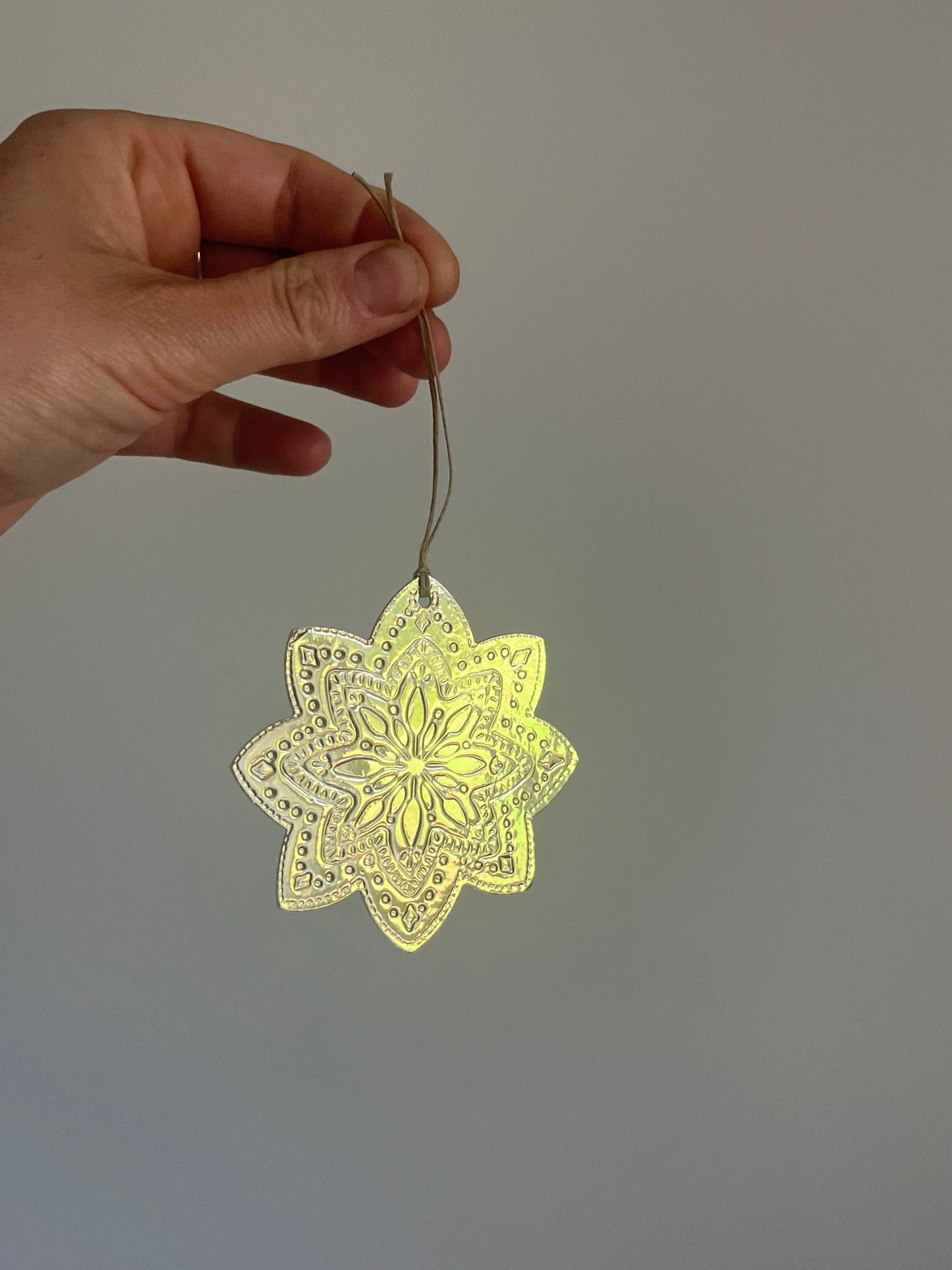 Mandala Faux Tin Ornament - Gold