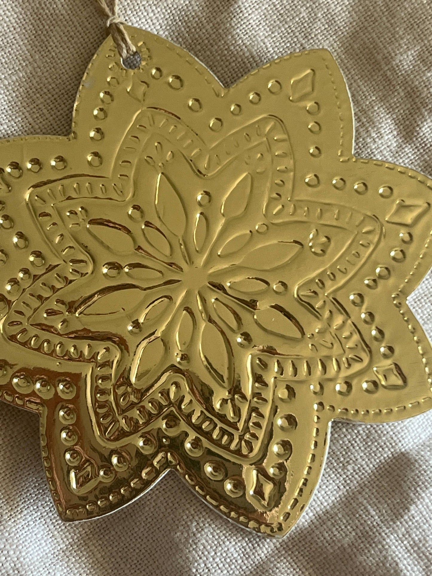 Mandala Faux Tin Ornament - Gold