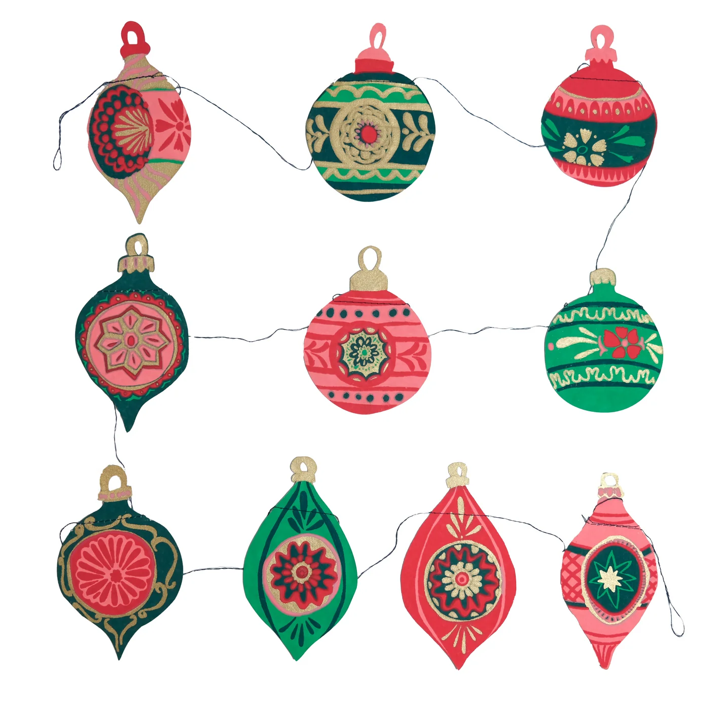 East End Press Christmas Bauble Garland