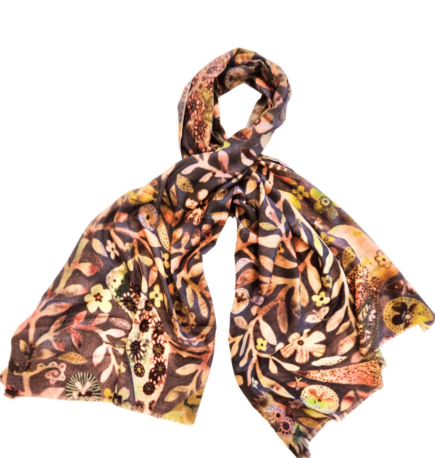 Eliza Piro Earth Birds 100% Wool Scarf