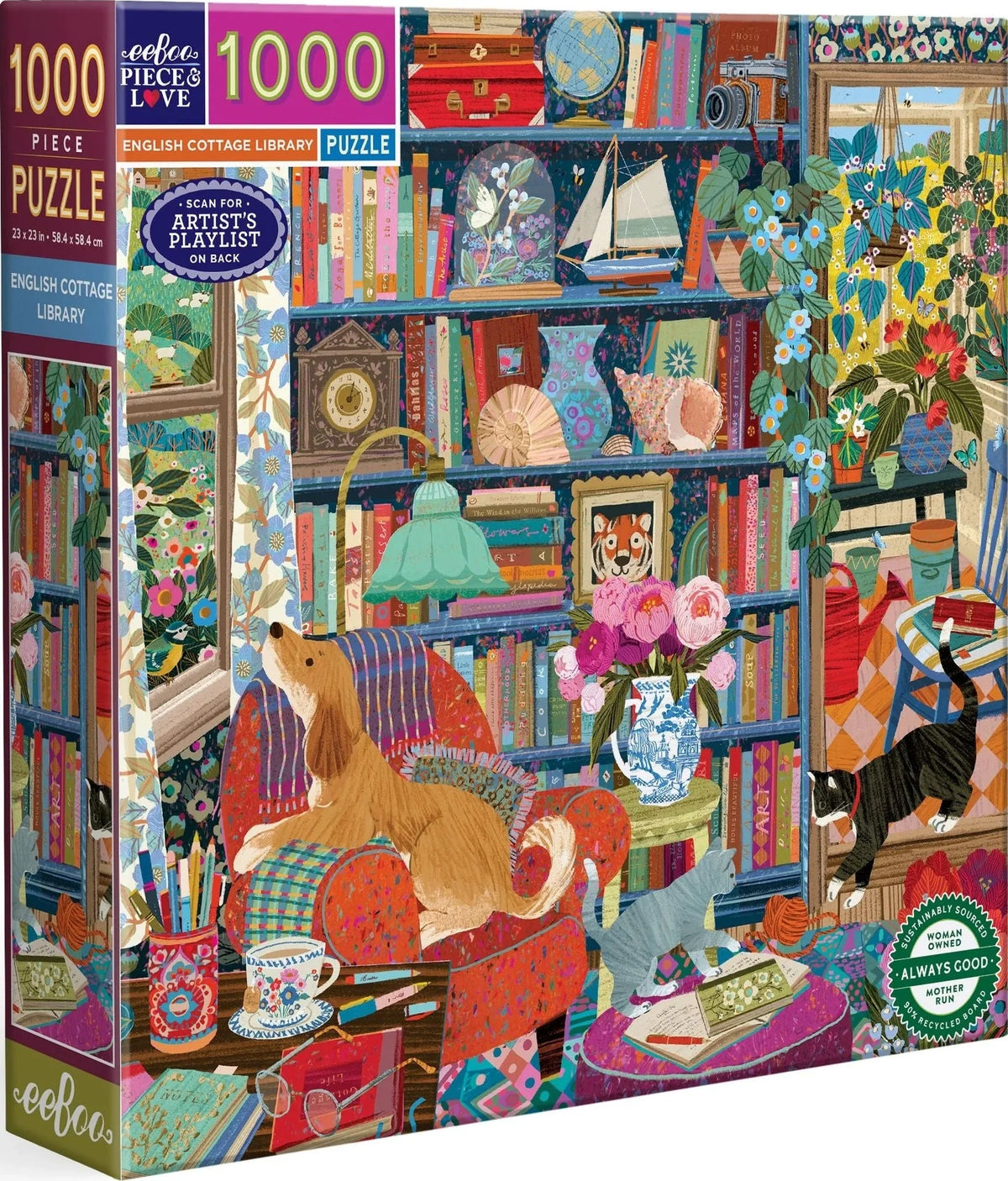 English Cottage Library - 1000 piece puzzle