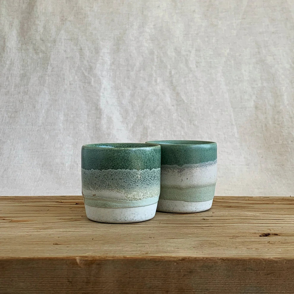 Henry and Tunks Espresso Cup - Sage and Seafoam Green