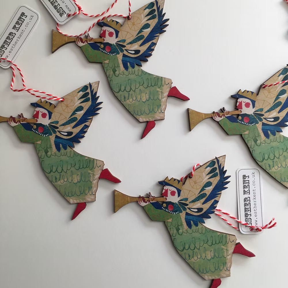 Esther Kent Green Angel Christmas ornament