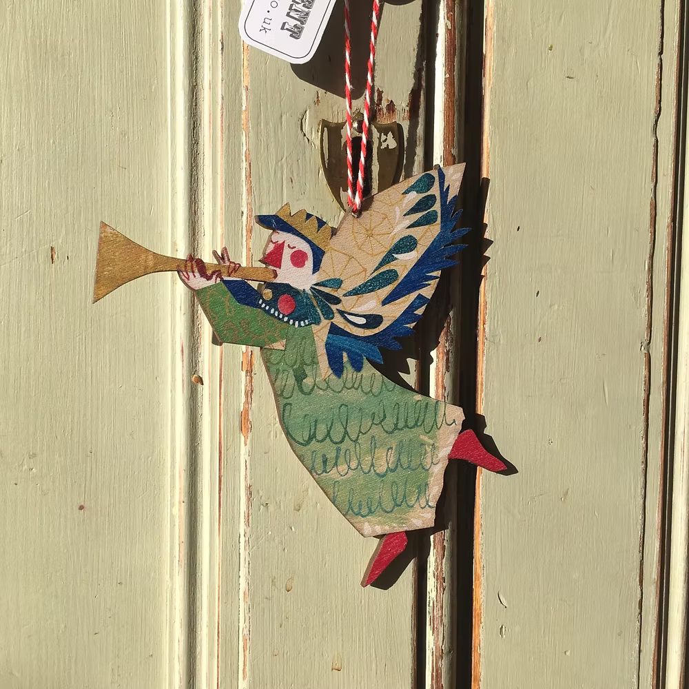 Esther Kent Green Angel Christmas ornament