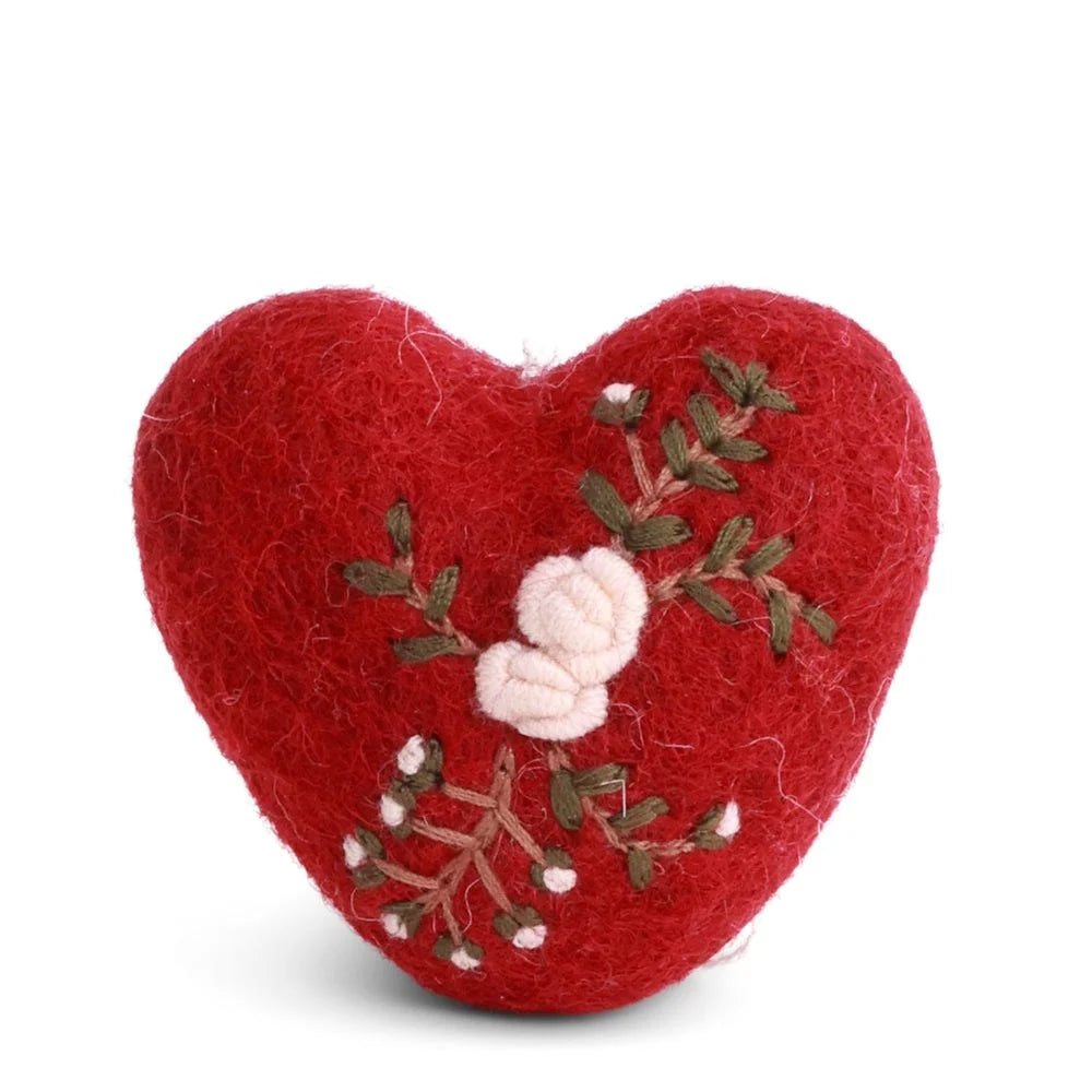 Gry & Sif Felt Heart with Embroidery