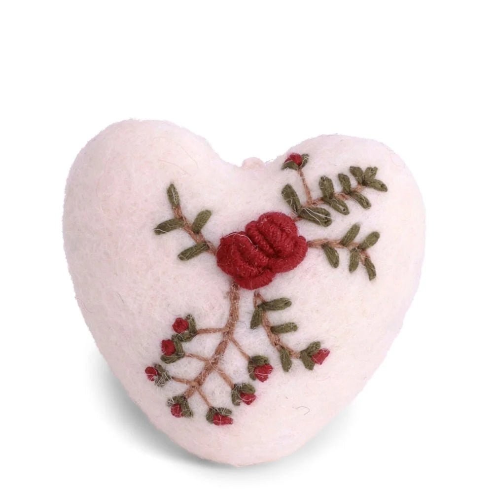 Gry & Sif Felt Heart with Embroidery