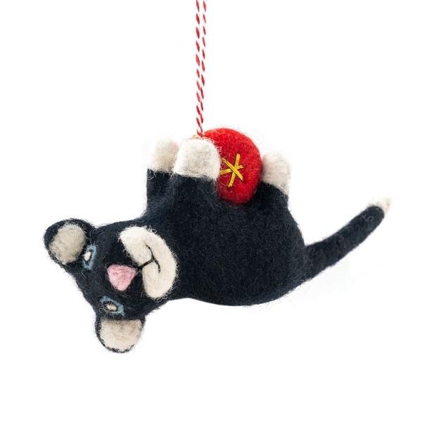 Felt Christmas Decoration - Bella Black Cat