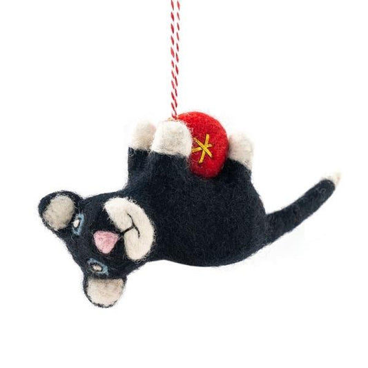 Felt Christmas Decoration - Bella Black Cat