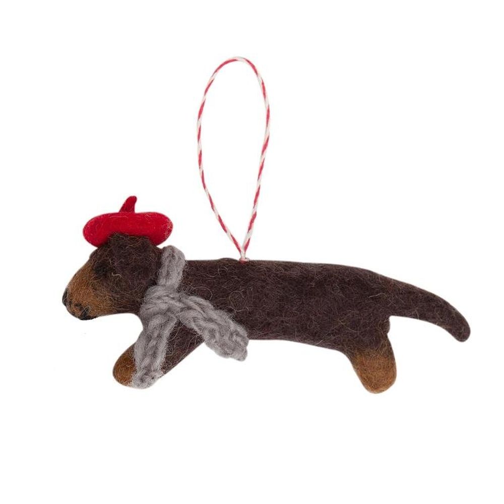 Felt Christmas Decoration - Daschund